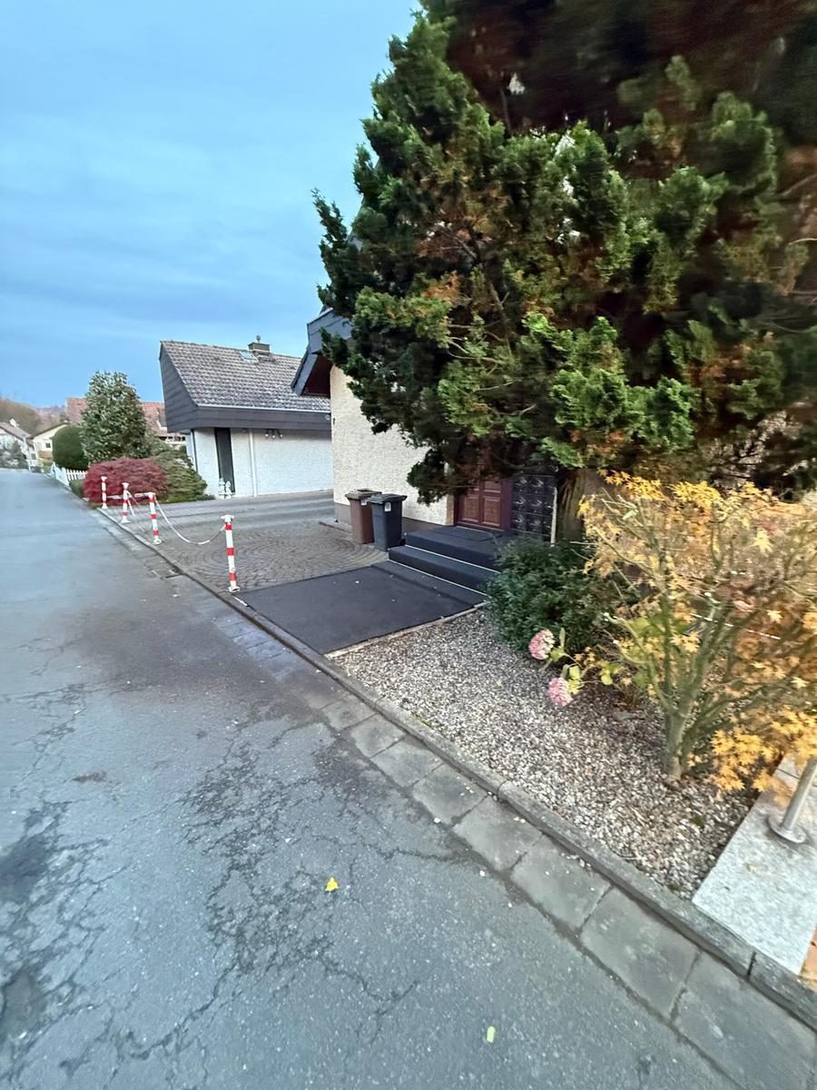 Gartenpflege am Straßenrand